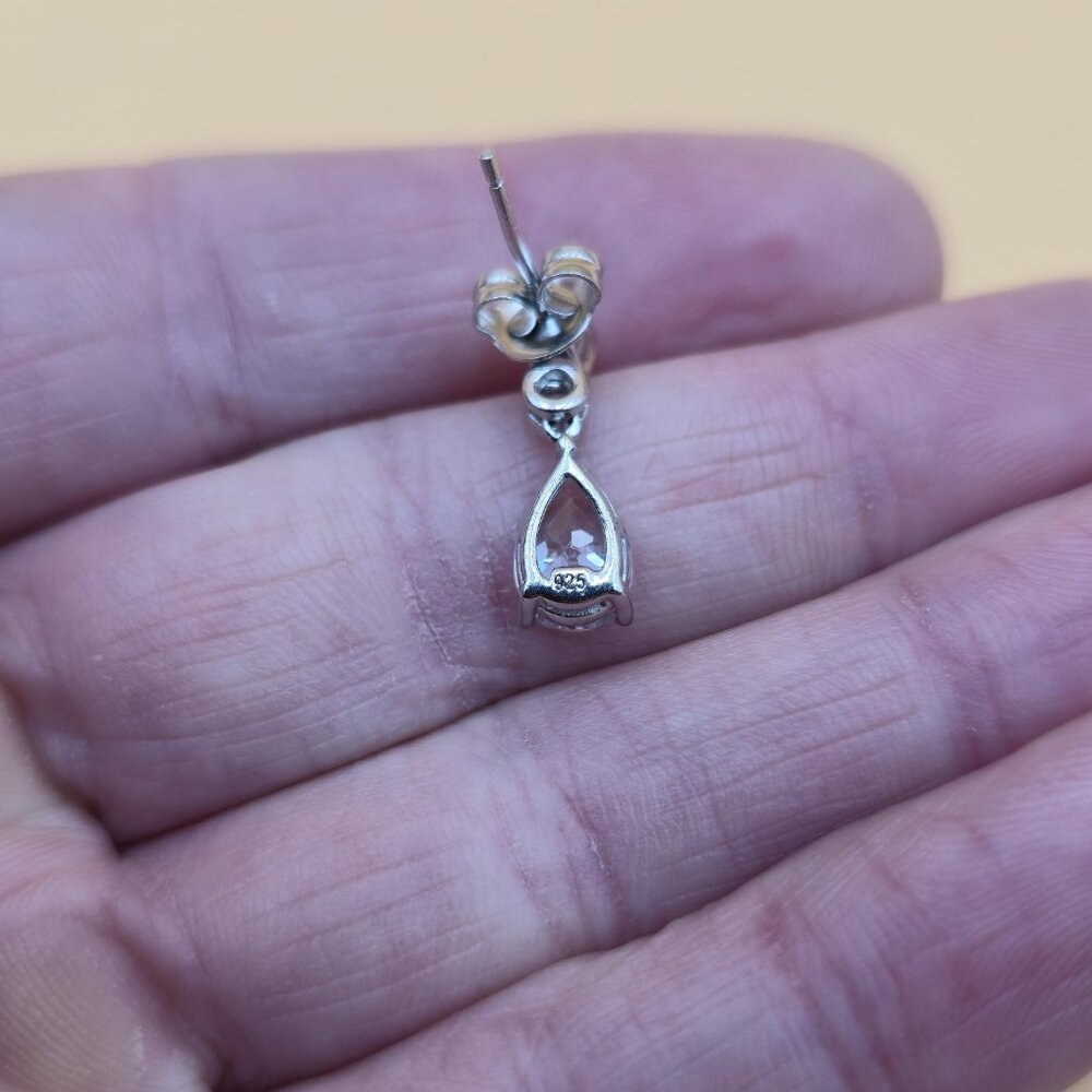 Sterling Silver Brilliant Yellow And Clear Cubic Zirconia Earrings A4557 - Picture 6 of 8